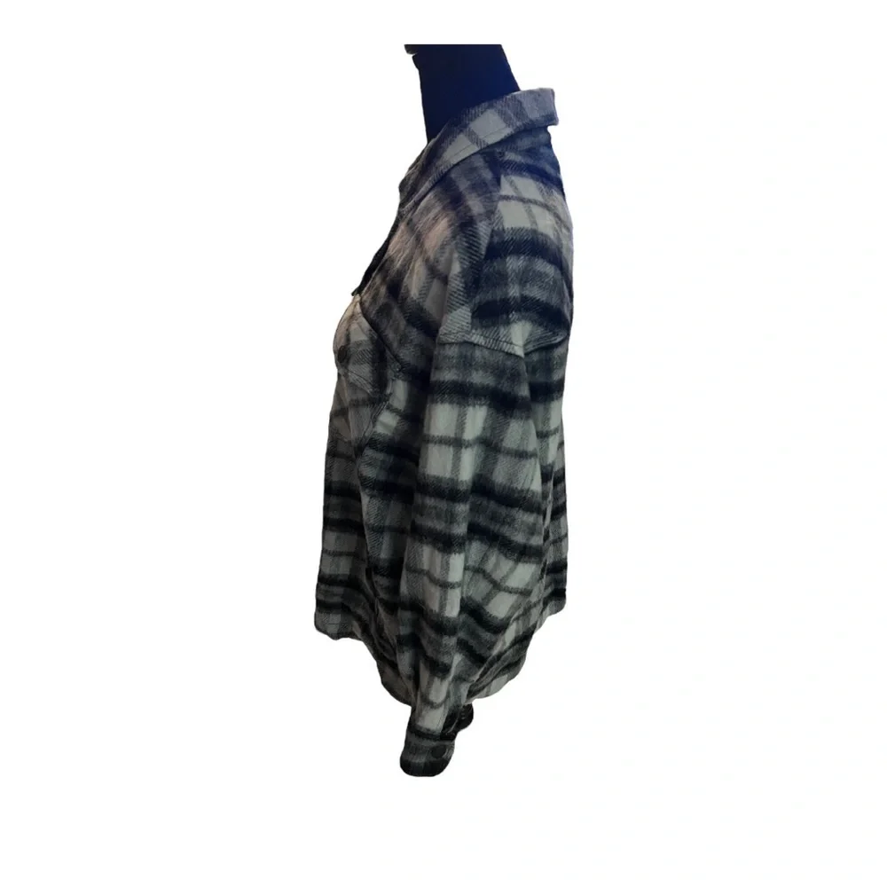 Zara Wool Blend Plaid Overshirt Medium - Picture 4 of 11